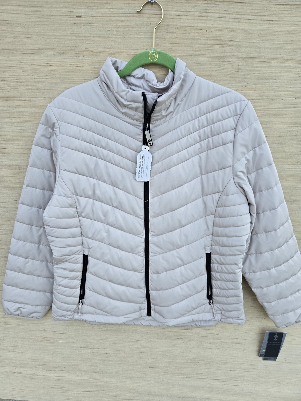 Free Country Light Beige Quilted Puffer Jacket